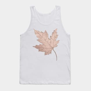 Maple Leaf/Faux Rose Gold Foil Tank Top